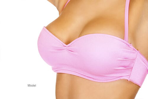 Woman in a pink bra