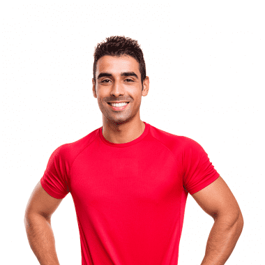 Fit man in a red shirt