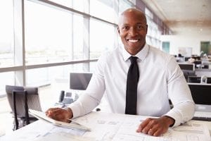 Business man working at his desk