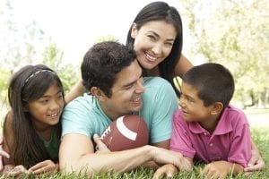 A man with his family